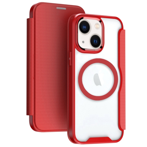 

For iPhone 14 Plus MagSafe RFID Blocking Adsorption Flip Leather Phone Case(Red)
