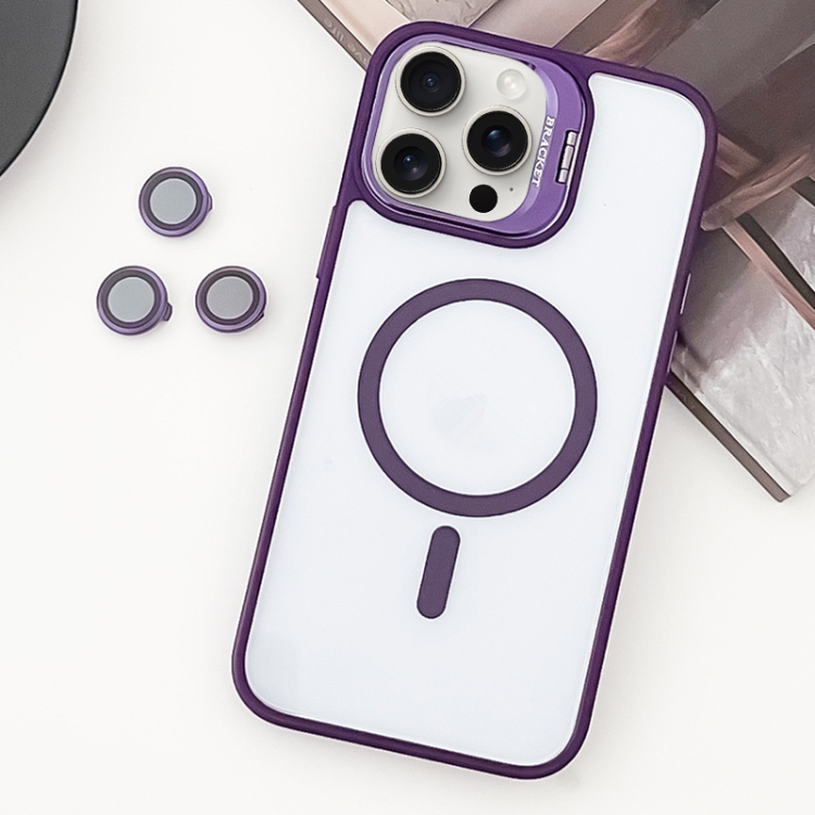 For iPhone 15 Pro Max MagSafe Acrylic Hybrid TPU Holder Phone Case with Lens film(Purple)
For iPhone 15 Pro Max MagSafe Acrylic Hybrid TPU Holder Phone Case with Lens film(Purple)