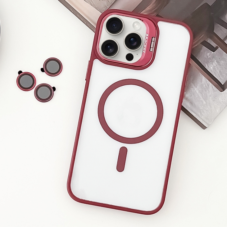 For iPhone 15 Pro MagSafe Acrylic Hybrid TPU Holder Phone Case with Lens film(Red)
For iPhone 15 Pro MagSafe Acrylic Hybrid TPU Holder Phone Case with Lens film(Red)