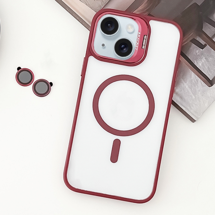 For iPhone 15 Plus MagSafe Acrylic Hybrid TPU Holder Phone Case with Lens film(Red)
For iPhone 15 Plus MagSafe Acrylic Hybrid TPU Holder Phone Case with Lens film(Red)