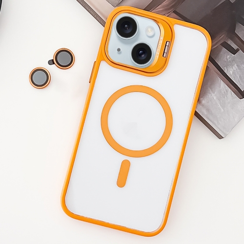 For iPhone 15 Plus MagSafe Acrylic Hybrid TPU Holder Phone Case with Lens film(Orange)
For iPhone 15 Plus MagSafe Acrylic Hybrid TPU Holder Phone Case with Lens film(Orange)