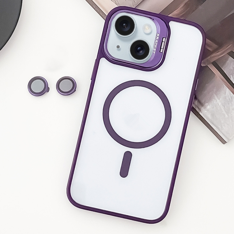 For iPhone 15 MagSafe Acrylic Hybrid TPU Holder Phone Case with Lens film(Purple)
For iPhone 15 MagSafe Acrylic Hybrid TPU Holder Phone Case with Lens film(Purple)