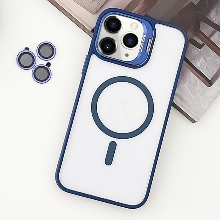 For iPhone 11 Pro Max MagSafe Acrylic Hybrid TPU Holder Phone Case with Lens film(Deep Blue)
For iPhone 11 Pro Max MagSafe Acrylic Hybrid TPU Holder Phone Case with Lens film(Deep Blue)