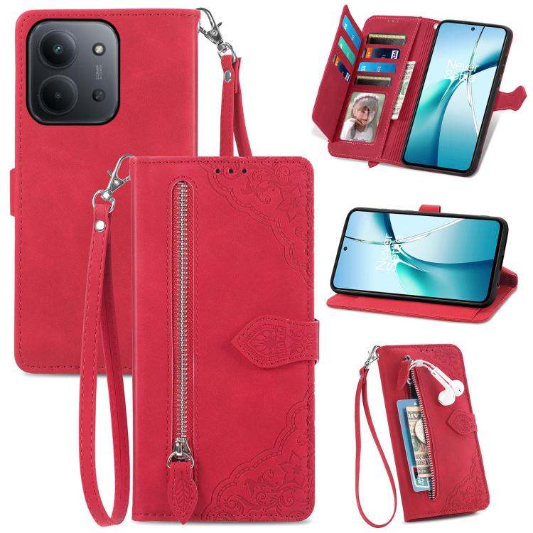 For Redmi 15C 5G / 4G Glodal 171mm Embossed Flower Zipper Leather Phone Case(Red)
For Redmi 15C 5G / 4G Glodal 171mm Embossed Flower Zipper Leather Phone Case(Red)