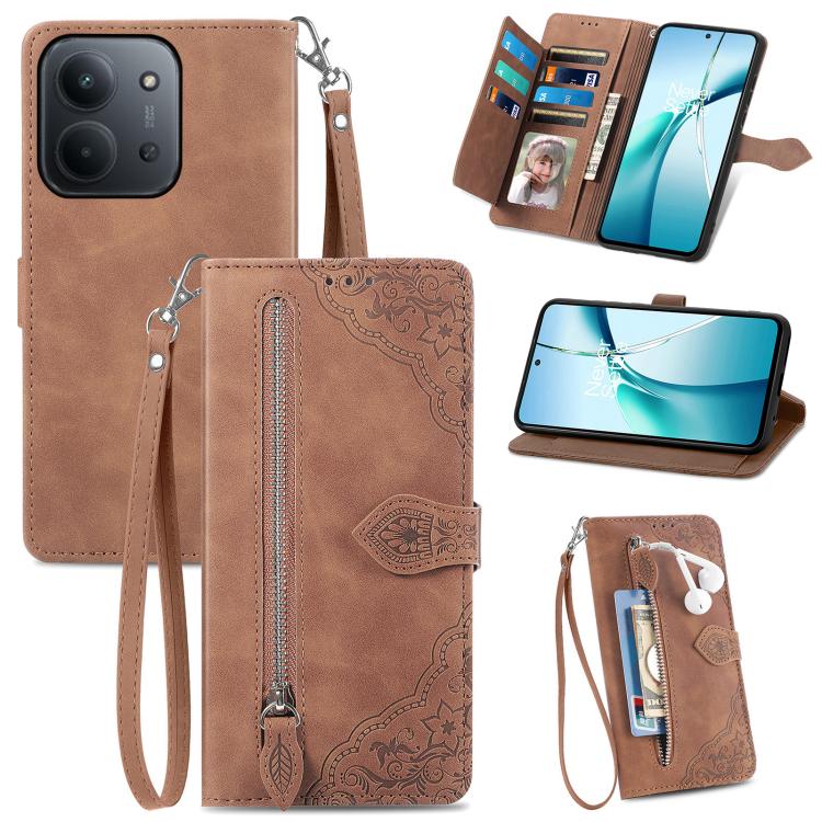 For Redmi 15C 5G / 4G Glodal 171mm Embossed Flower Zipper Leather Phone Case(Brown)
For Redmi 15C 5G / 4G Glodal 171mm Embossed Flower Zipper Leather Phone Case(Brown)