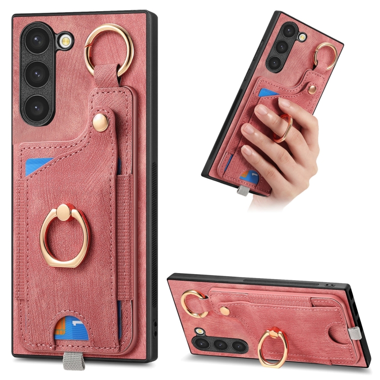 For Samsung Galaxy S23+ 5G Retro Skin-feel Ring Card Bag Phone Case with Hang Loop(Pink)
For Samsung Galaxy S23+ 5G Retro Skin-feel Ring Card Bag Phone Case with Hang Loop(Pink)