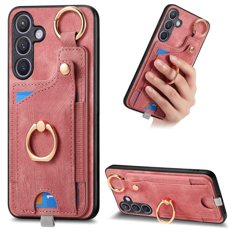 For Samsung Galaxy A57 5G Retro Skin-feel Ring Card Bag Phone Case with Hang Loop(Pink)
For Samsung Galaxy A57 5G Retro Skin-feel Ring Card Bag Phone Case with Hang Loop(Pink)