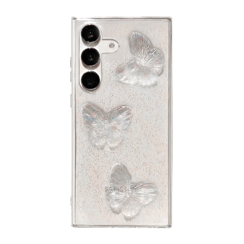 

For Samsung Galaxy S23 FE 5G Clear Crystal Butterflies TPU Phone Case(Transparent)