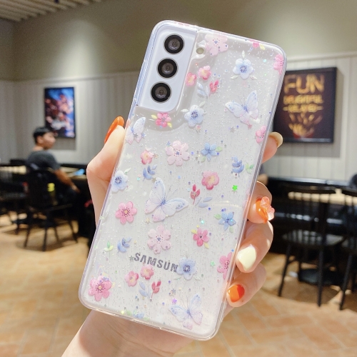 

For Samsung Galaxy S23 5G Fresh Small Floral Epoxy TPU Phone Case(D06 Love of Butterfly)