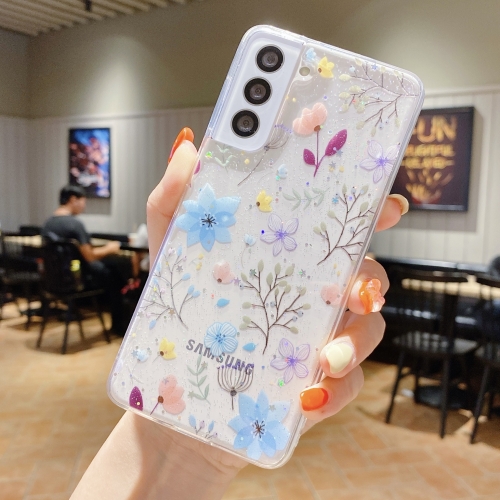 

For Samsung Galaxy S24+ 5G Fresh Small Floral Epoxy TPU Phone Case(D05 Blue Floral)