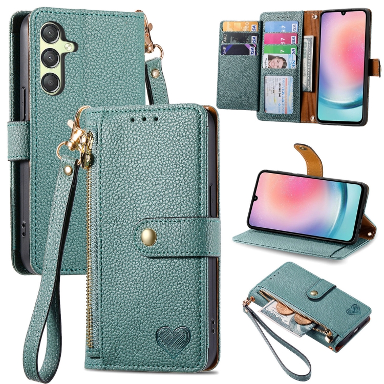 For Samsung Galaxy A25 5G Love Zipper Lanyard Leather Phone Case(Green)
For Samsung Galaxy A25 5G Love Zipper Lanyard Leather Phone Case(Green)