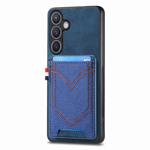 For Samsung Galaxy S25 5G Denim Texture Leather Skin Phone Case with Card Slot(Blue)
For Samsung Galaxy S25 5G Denim Texture Leather Skin Phone Case with Card Slot(Blue)