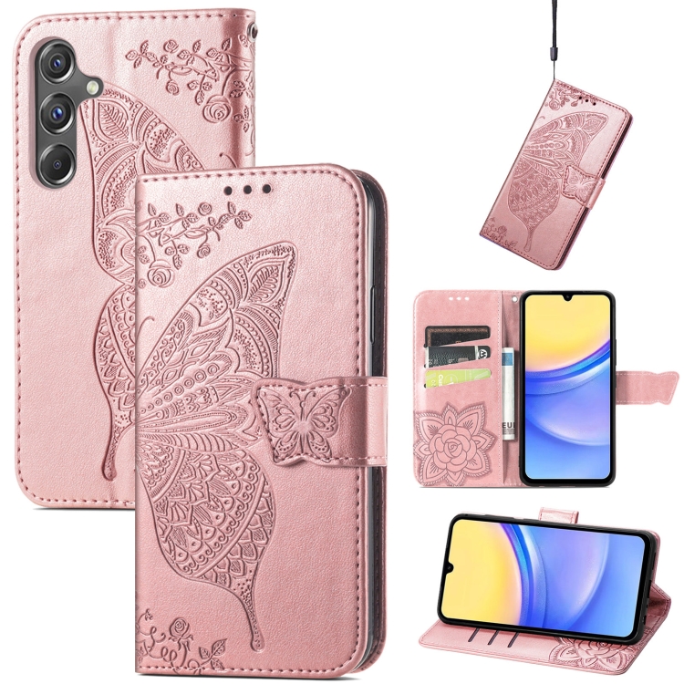 For Samsung Galaxy A15 Butterfly Love Flower Embossed Leather Phone Case(Rose Gold)
For Samsung Galaxy A15 Butterfly Love Flower Embossed Leather Phone Case(Rose Gold)