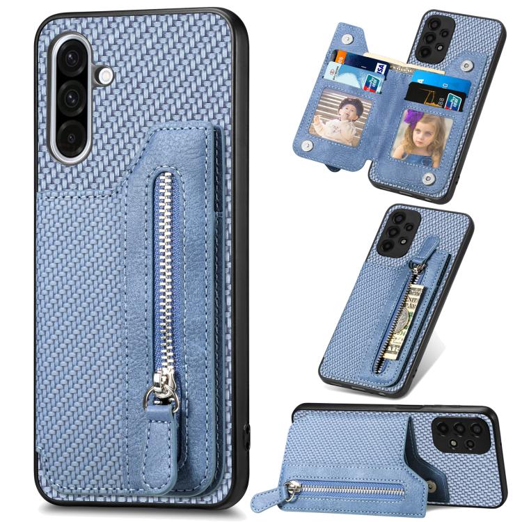 For Samsung Galaxy S25 5G Carbon Fiber Horizontal Flip Zipper Wallet Phone Case(Blue)
For Samsung Galaxy S25 5G Carbon Fiber Horizontal Flip Zipper Wallet Phone Case(Blue)