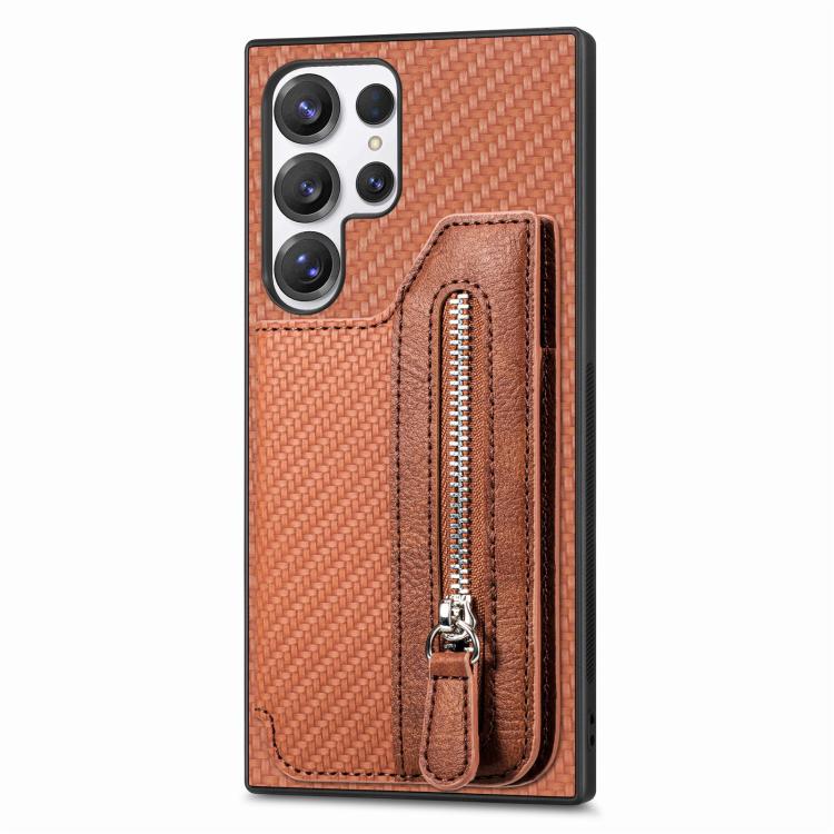 For Samsung Galaxy S25 Ultra 5G Carbon Fiber Horizontal Flip Zipper Wallet Phone Case(Brown)
For Samsung Galaxy S25 Ultra 5G Carbon Fiber Horizontal Flip Zipper Wallet Phone Case(Brown)