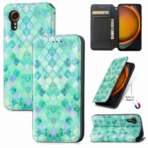 

For Samsung Galaxy Xcover 7 CaseNeo Colorful Magnetic Leather Phone Case(Emeralds)