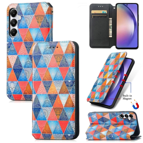 

For Samsung Galaxy A55 5G CaseNeo Colorful Magnetic Leather Phone Case(Rhombus Mandala)