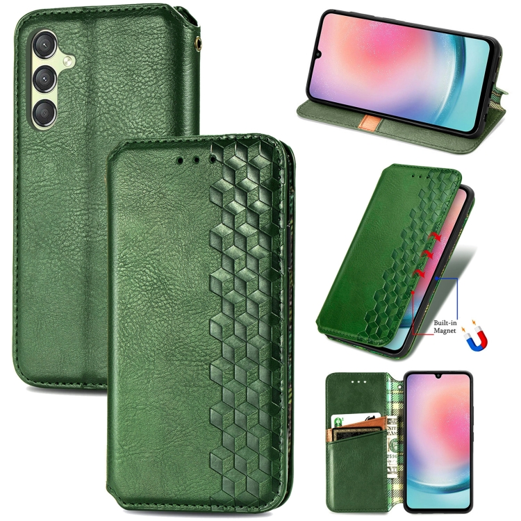 For Samsung Galaxy A25 5G Cubic Grid Pressed Magnetic Leather Phone Case(Green)
For Samsung Galaxy A25 5G Cubic Grid Pressed Magnetic Leather Phone Case(Green)