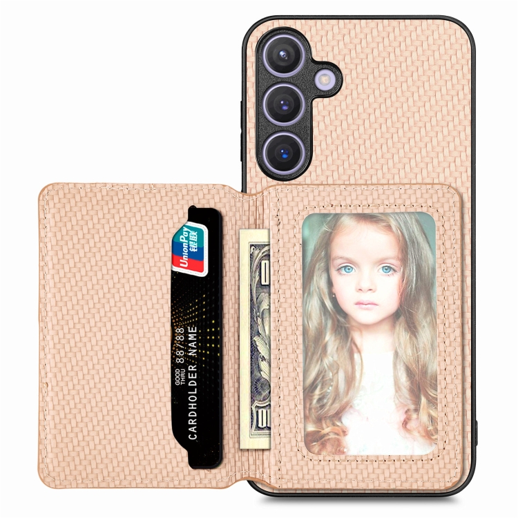 For Samsung Galaxy S24 5G Carbon Fiber Magnetic Card Wallet RFID Blocking Phone Case(Khaki)
For Samsung Galaxy S24 5G Carbon Fiber Magnetic Card Wallet RFID Blocking Phone Case(Khaki)
