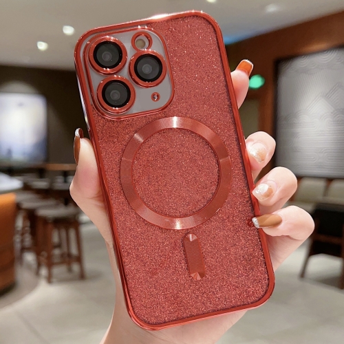 

For iPhone 11 Pro Max MagSafe Glitter Electroplating TPU Phone Case(Red)
