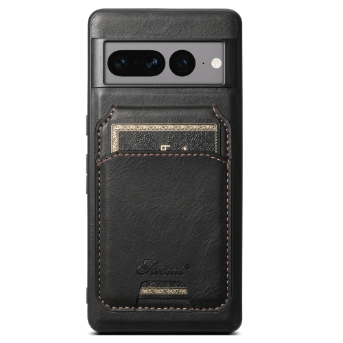 

For Google Pixel 8a Suteni H15 Oil Eax Leather Detachable Wallet Back Phone Case(Black)