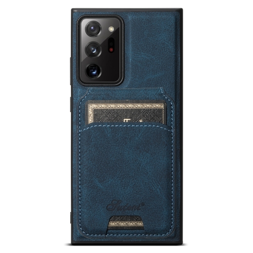 

For Samsung Galaxy Note20 Ultra 5G Suteni H16 Litchi Texture Leather Detachable Wallet Back Phone Case(Blue)