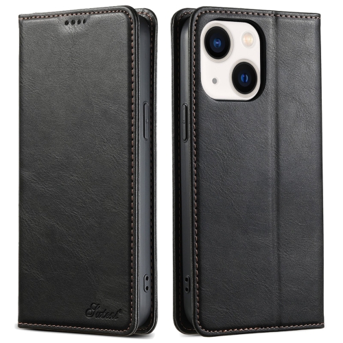 

For iPhone 13 mini Suteni J02 Oil Wax Wallet Leather Phone Case(Black)