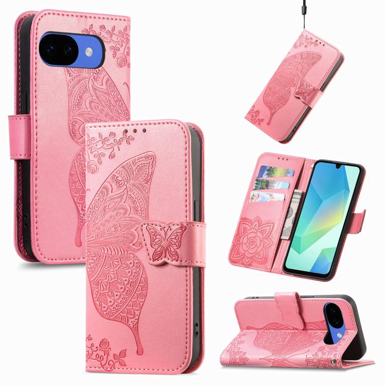 For Google Pixel 10a Butterfly Love Flower Embossed Leather Phone Case(Pink)
For Google Pixel 10a Butterfly Love Flower Embossed Leather Phone Case(Pink)