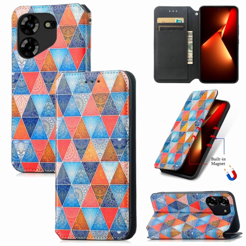 

For Tecno Pova 5 4G CaseNeo Colorful Magnetic Leather Phone Case(Rhombus Mandala)