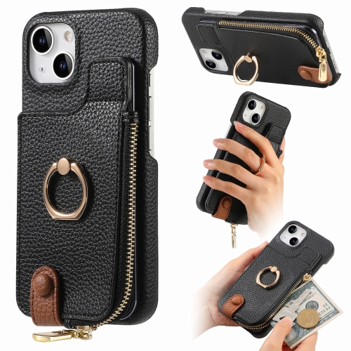 For iPhone 14 Litchi Leather Oil Edge Ring Zipper Wallet Back Phone Case(Black)
For iPhone 14 Litchi Leather Oil Edge Ring Zipper Wallet Back Phone Case(Black)