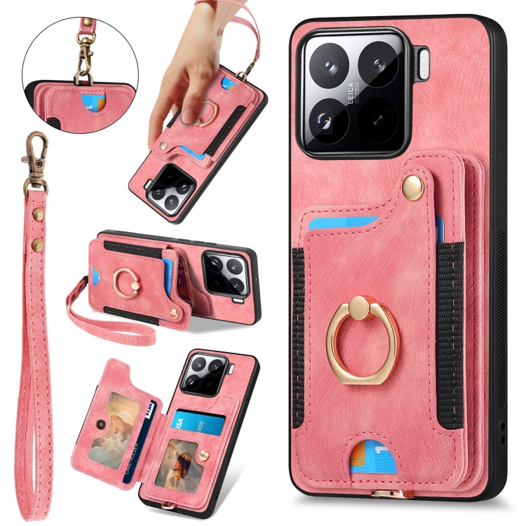 For Xiaomi 15 Pro Retro Skin-feel Ring Multi-card RFID Wallet Phone Case(Pink)
For Xiaomi 15 Pro Retro Skin-feel Ring Multi-card RFID Wallet Phone Case(Pink)