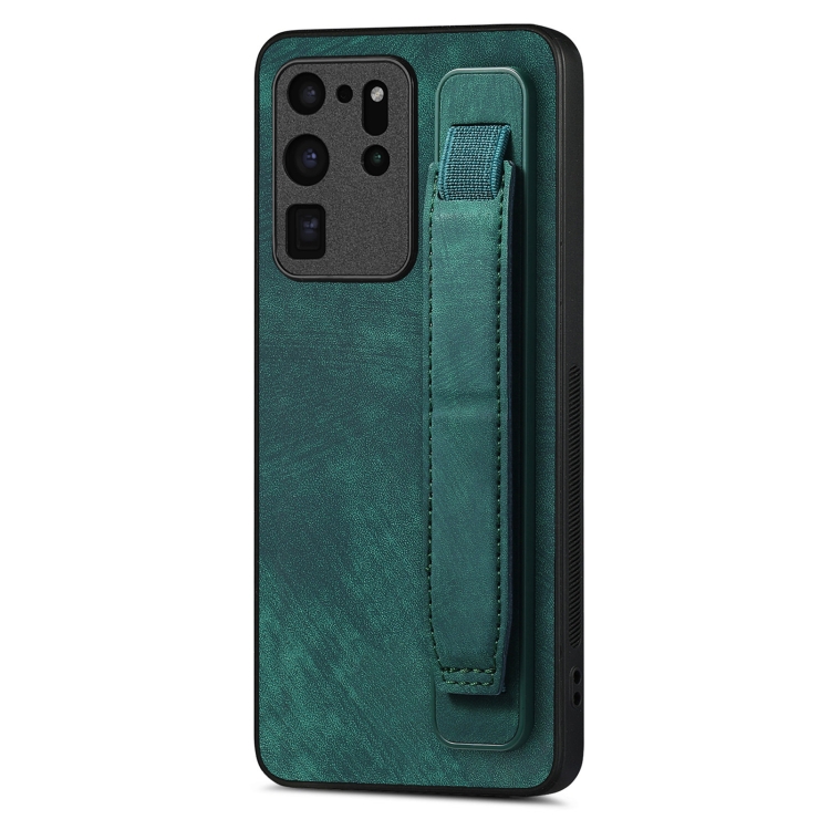 For Samsung Galaxy S20 Ultra 5G Retro Wristband Holder Leather Back Phone Case(Green)
For Samsung Galaxy S20 Ultra 5G Retro Wristband Holder Leather Back Phone Case(Green)