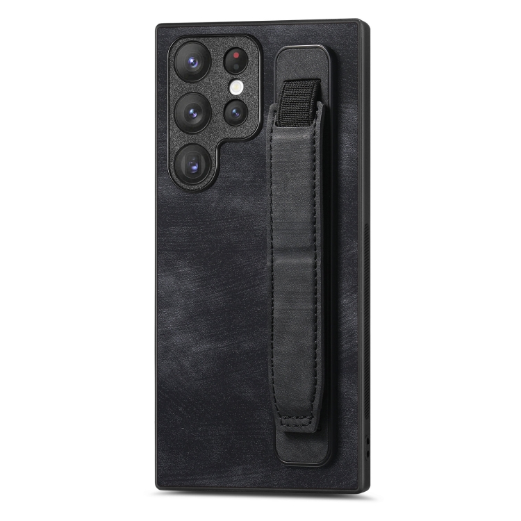 For Samsung Galaxy S23 Ultra 5G Retro Wristband Holder Leather Back Phone Case(Black)
For Samsung Galaxy S23 Ultra 5G Retro Wristband Holder Leather Back Phone Case(Black)