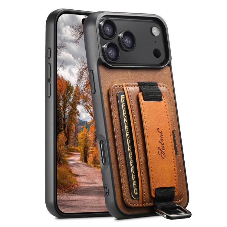For iPhone 17 Pro Max Suteni H13 Card Wallet Wrist Strap Holder PU Phone Case(Brown)
For iPhone 17 Pro Max Suteni H13 Card Wallet Wrist Strap Holder PU Phone Case(Brown)