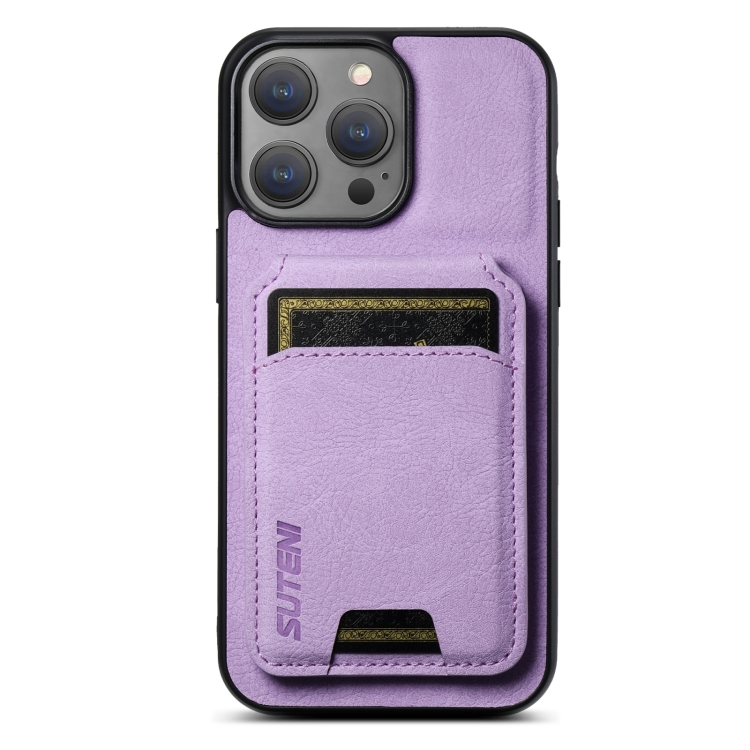 For iPhone 13 Pro Max Suteni H02 Litchi Leather Card Wallet Stand Back Phone Case(Purple)
For iPhone 13 Pro Max Suteni H02 Litchi Leather Card Wallet Stand Back Phone Case(Purple)