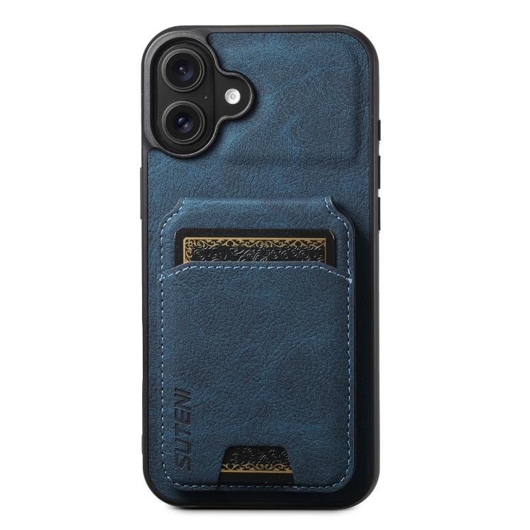 For iPhone 16 Plus Suteni H02 Litchi Leather Card Wallet Stand Back Phone Case(Blue)
For iPhone 16 Plus Suteni H02 Litchi Leather Card Wallet Stand Back Phone Case(Blue)