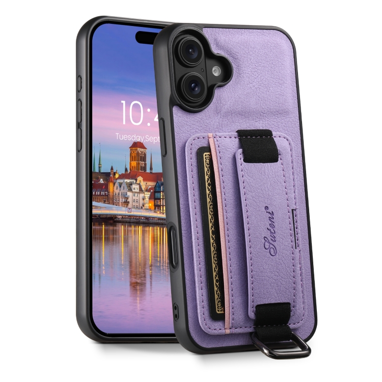 For iPhone 16 Suteni H13 Litchi Leather Wrist Strap Wallet Back Phone Case(Purple)
For iPhone 16 Suteni H13 Litchi Leather Wrist Strap Wallet Back Phone Case(Purple)
