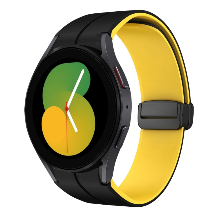 For Samsung Galaxy Watch 5 44mm Two Color Magnetic Folding Buckle Silicone Watch Band(Black+Yellow)
For Samsung Galaxy Watch 5 44mm Two Color Magnetic Folding Buckle Silicone Watch Band(Black+Yellow)