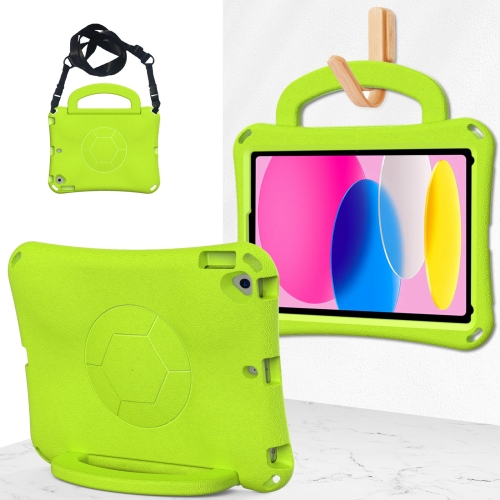 

For iPad 10.2 2019/2021/2022 Handle Football Shaped EVA Shockproof Tablet Case(Grass Green)
