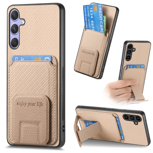 For Samsung Galaxy S25 Ultra 5G Carbon Fiber Card Bag Fold Stand Phone Case(Khaki)
For Samsung Galaxy S25 Ultra 5G Carbon Fiber Card Bag Fold Stand Phone Case(Khaki)