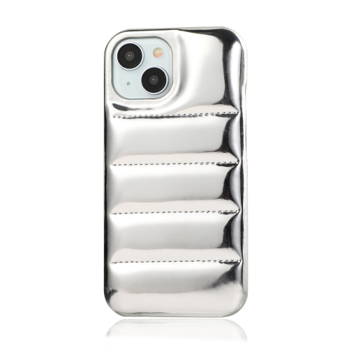 

For iPhone 14 Laser Aurora Down Jacket All-inclusive Phone Case(Silver)