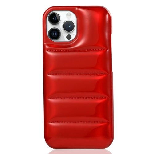 

For iPhone 14 Pro Laser Aurora Down Jacket All-inclusive Phone Case(Red)