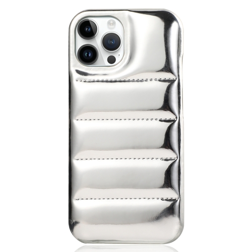 

For iPhone 13 Pro Max Laser Aurora Down Jacket All-inclusive Phone Case(Silver)