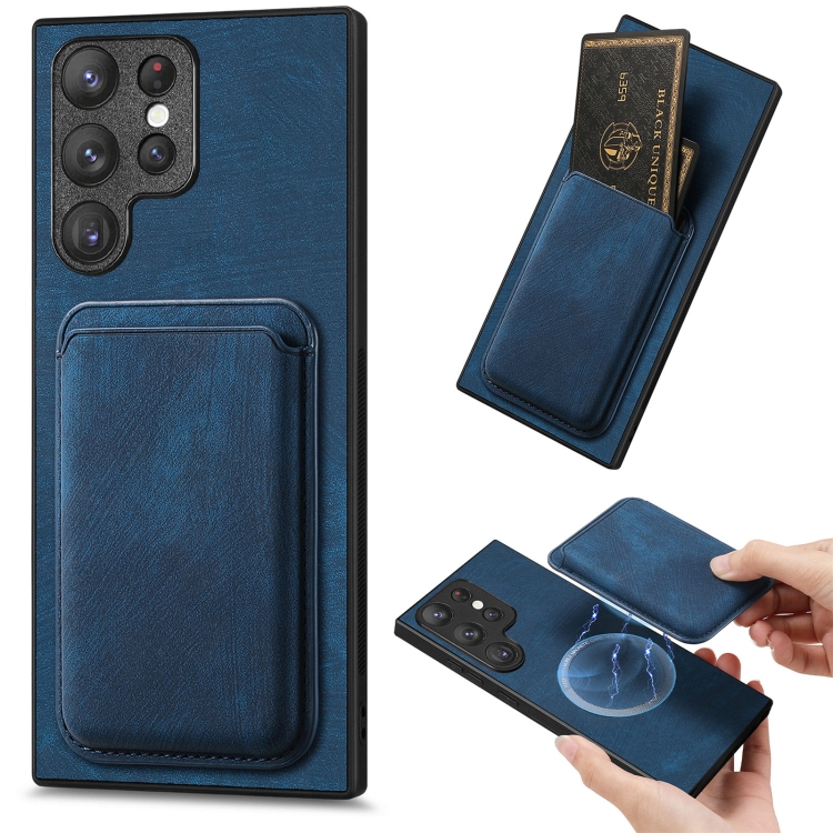For Samsung Galaxy S22 Ultra 5G Retro Leather Card Bag Magnetic Phone Case(Blue)
For Samsung Galaxy S22 Ultra 5G Retro Leather Card Bag Magnetic Phone Case(Blue)