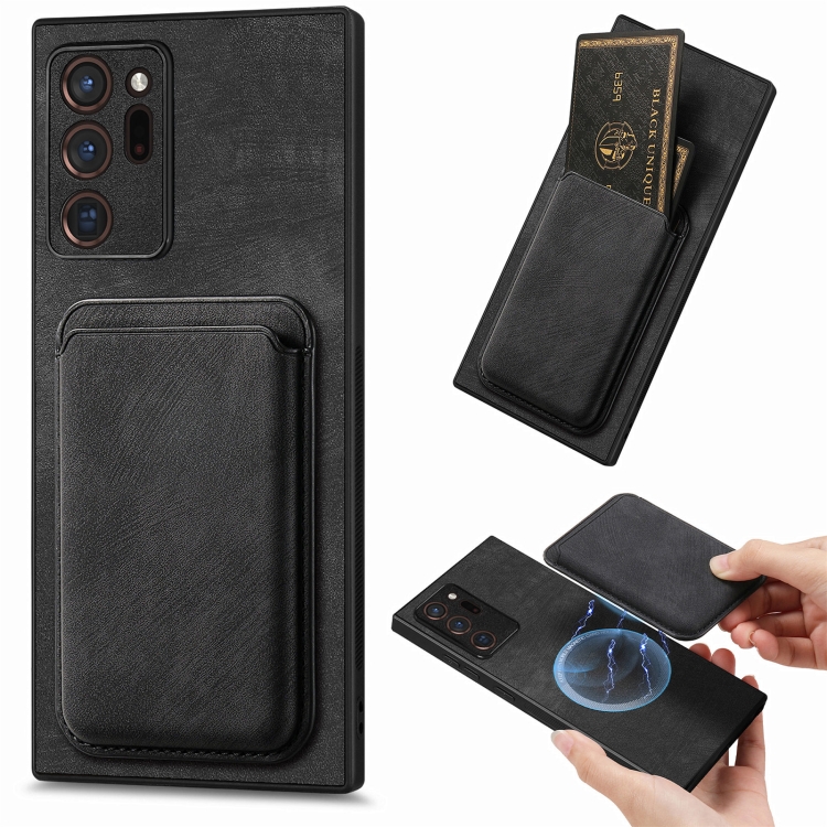 For Samsung Galaxy Note20 Ultra Retro Leather Card Bag Magnetic Phone Case(Black)
For Samsung Galaxy Note20 Ultra Retro Leather Card Bag Magnetic Phone Case(Black)