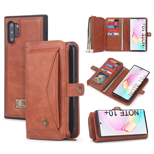 

For Samsung Galaxy Note10+ Multi-functional Zipper Wallet Leather Phone Case(Orange)