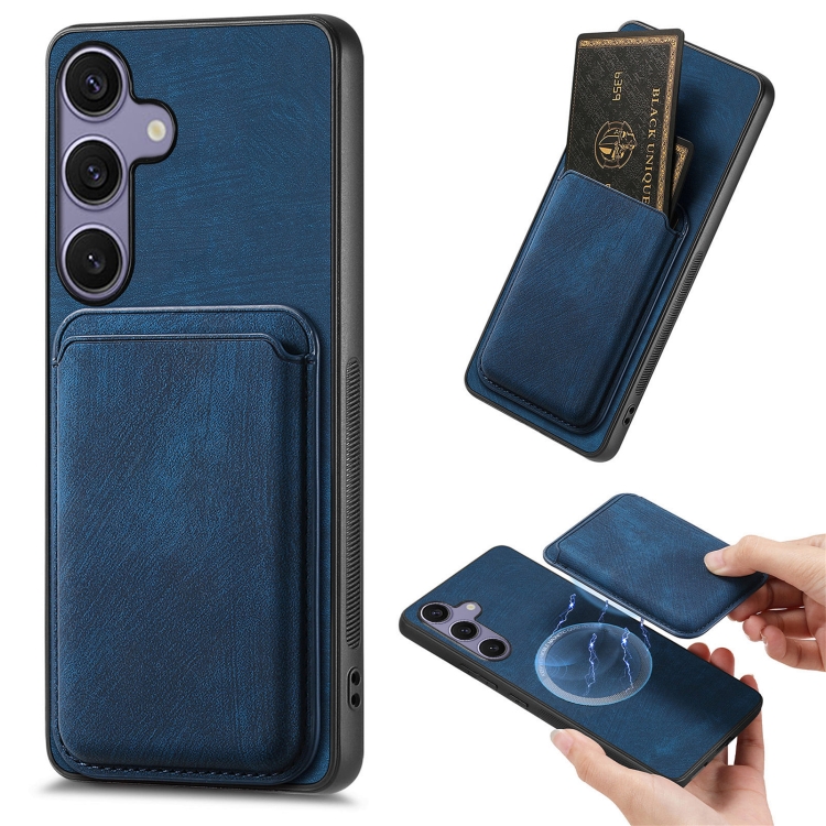 For Samsung Galaxy S25+ 5G Retro Leather Card Bag Magnetic Phone Case(Blue)
For Samsung Galaxy S25+ 5G Retro Leather Card Bag Magnetic Phone Case(Blue)