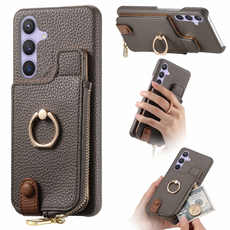 For Samsung Galaxy S24 5G Litchi Leather Oil Edge Ring Zipper Wallet Back Phone Case(Grey)
For Samsung Galaxy S24 5G Litchi Leather Oil Edge Ring Zipper Wallet Back Phone Case(Grey)