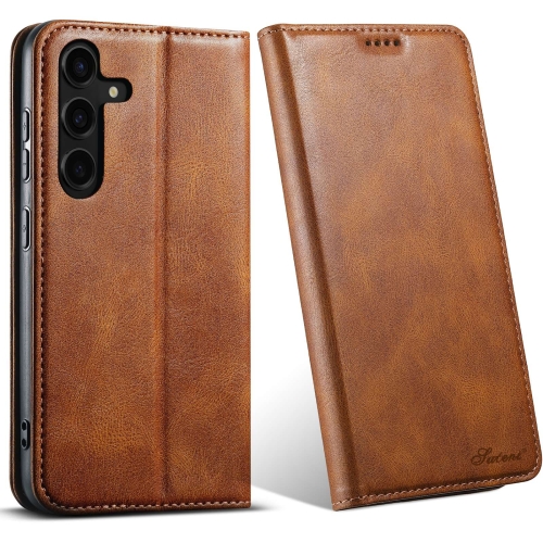 

For Samsung Galaxy S24+ 5G Suteni J02 Oil Wax Wallet Leather Phone Case(Brown)