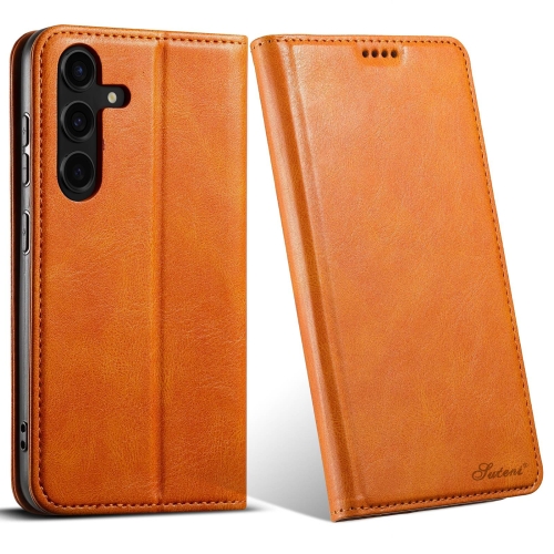 

For Samsung Galaxy S24+ 5G Suteni J02 Oil Wax Wallet Leather Phone Case(Khaki)